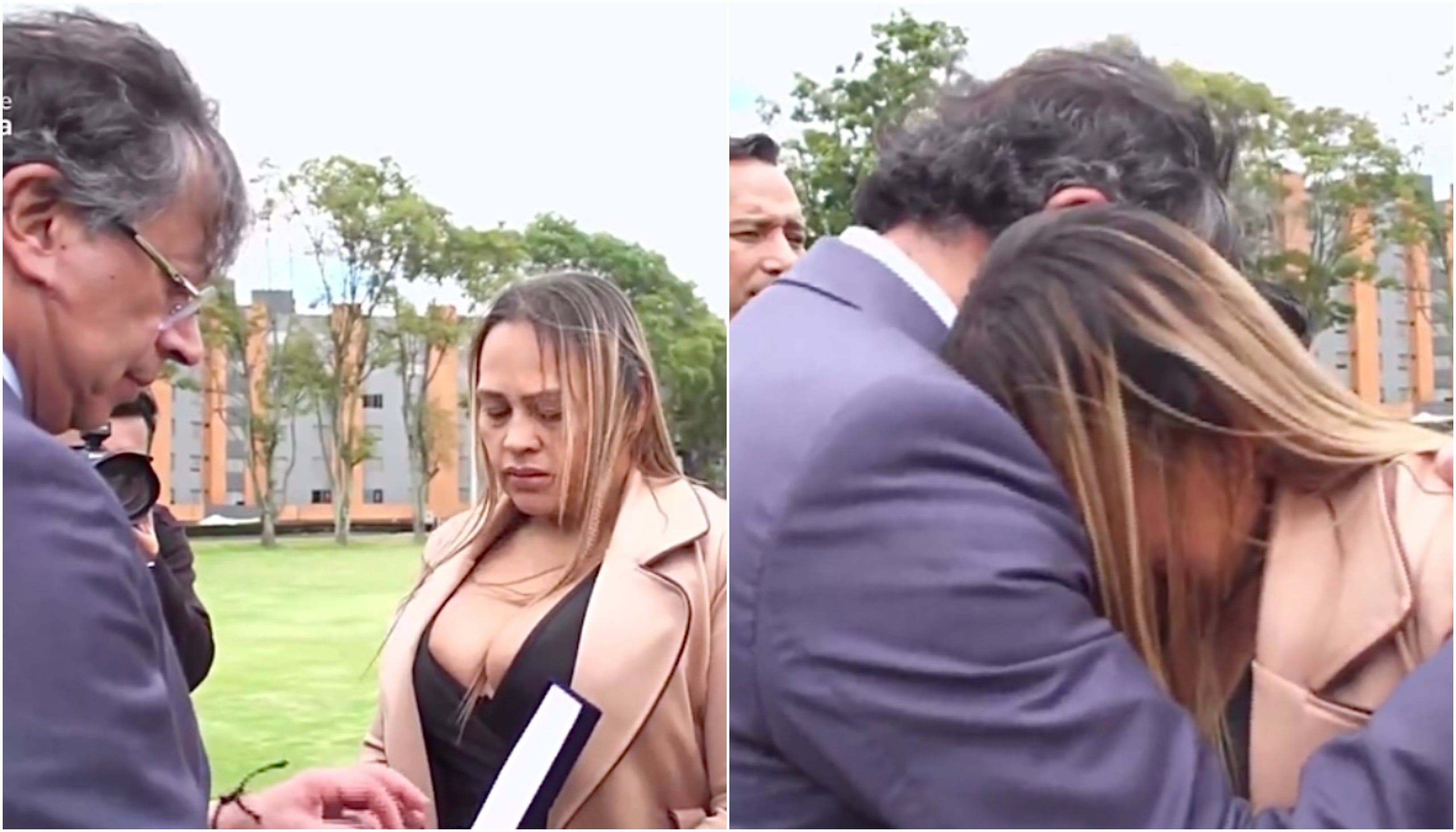 Presidente Gustavo Petro y la esposa de un soldado asesinado