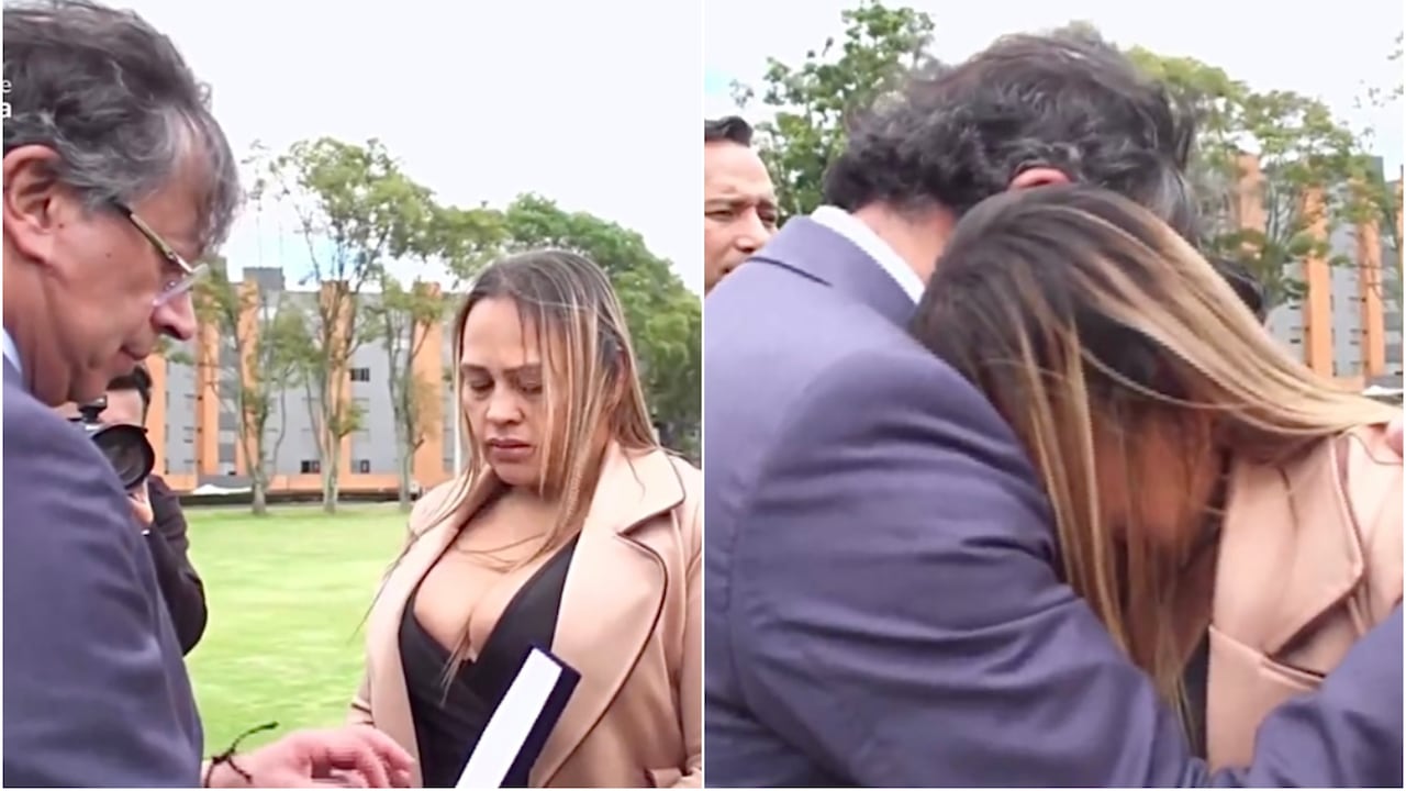 Presidente Gustavo Petro y la esposa de un soldado asesinado