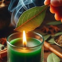 Quemar una hoja de laurel con una vela verde para atraer la prosperidad.