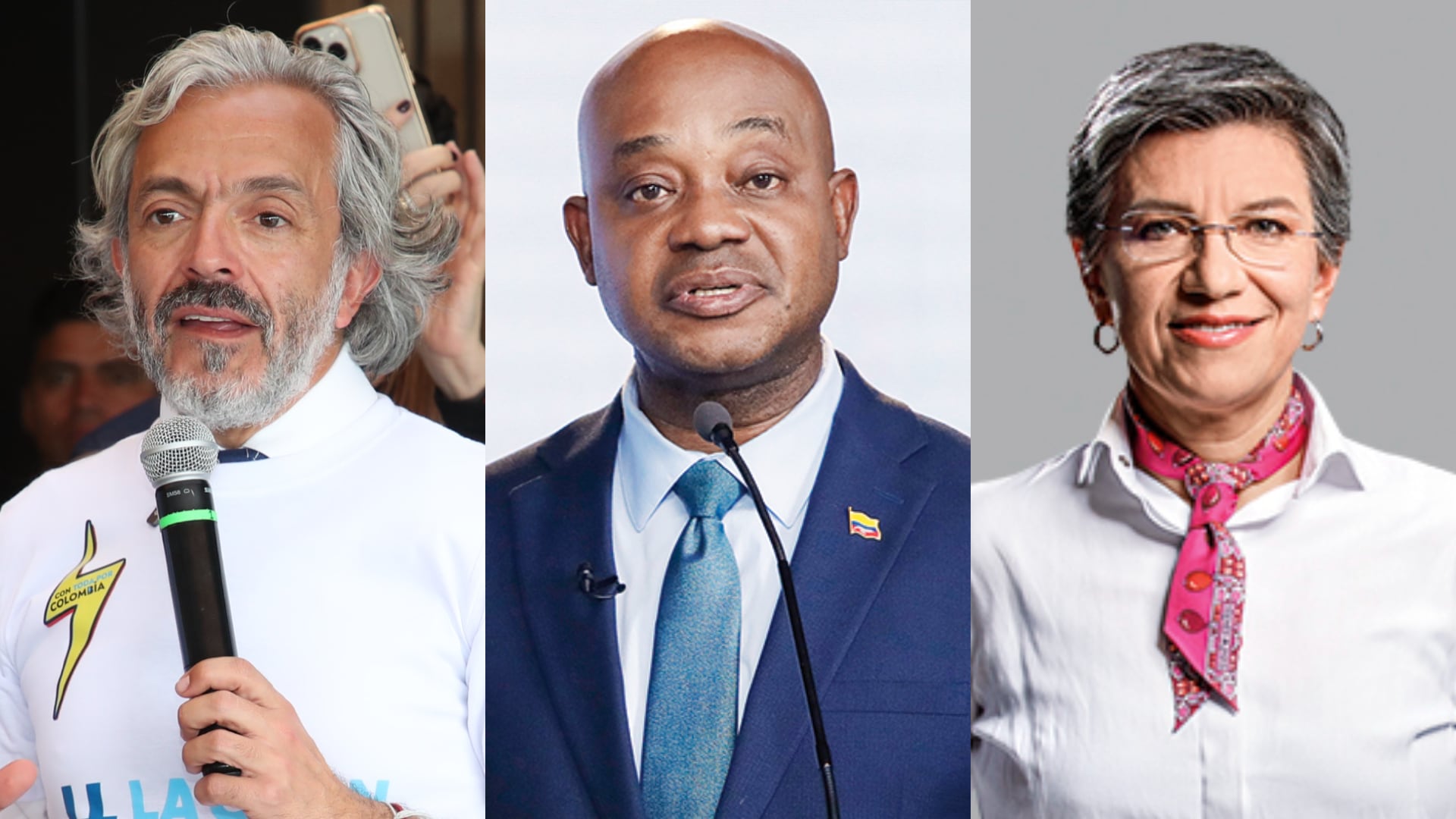 Juan Daniel Oviedo, Luis Gilberto Murillo y Claudia López.