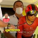 Arranca la contrarreloj Nairo Quintana en busca de defender su quinto puesto en la general. Foto: EuroSports.