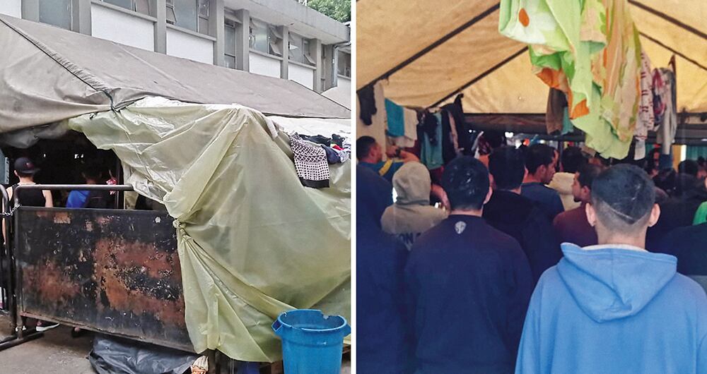    En la estación de Policía de Kennedy de Bogotá los detenidos deben permanecer en carpas y parqueaderos. Las celdas están diseñadas para 60 personas y hay hacinadas más de 270.