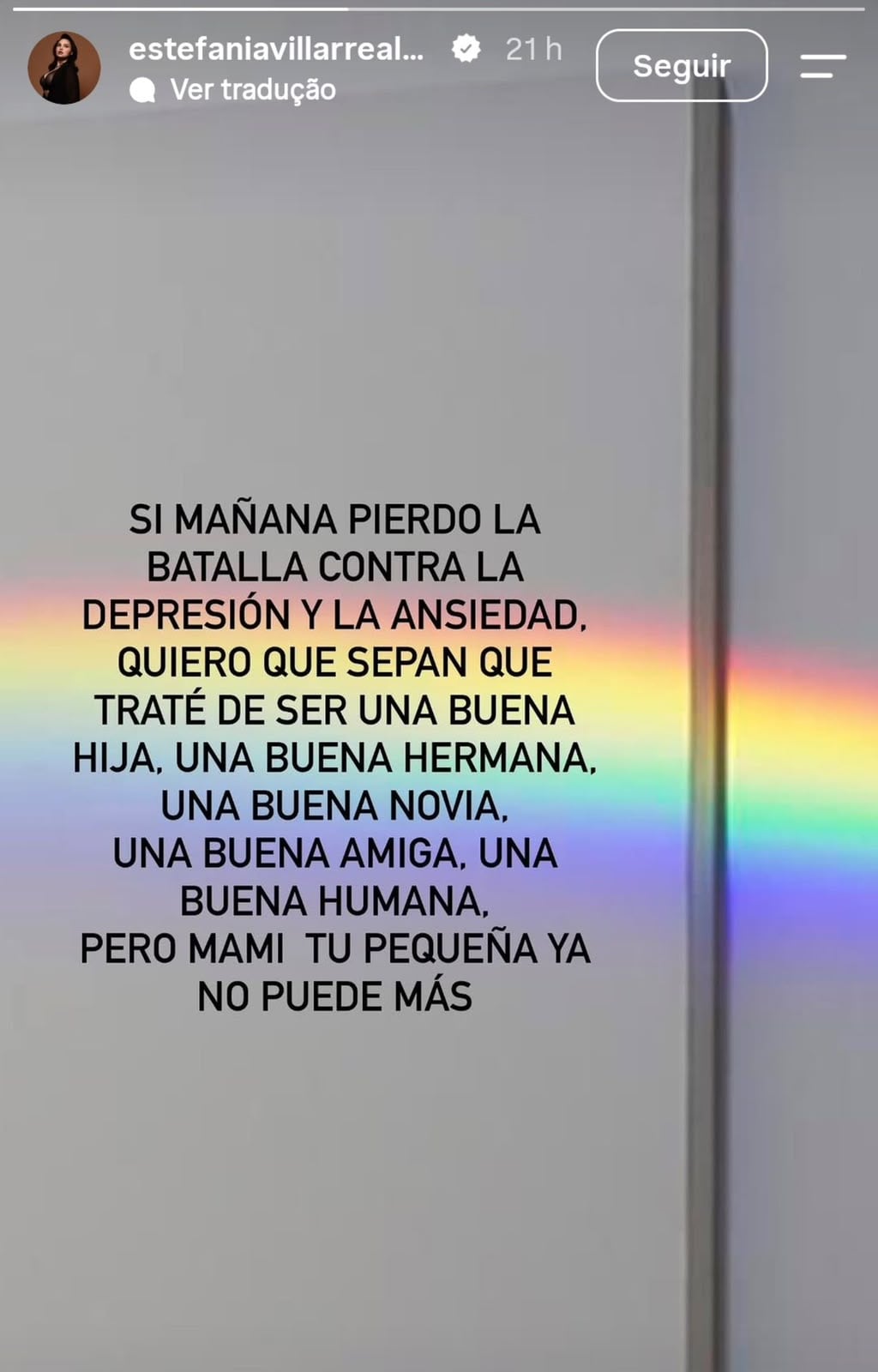 Mensaje de Estefanía Villarreal