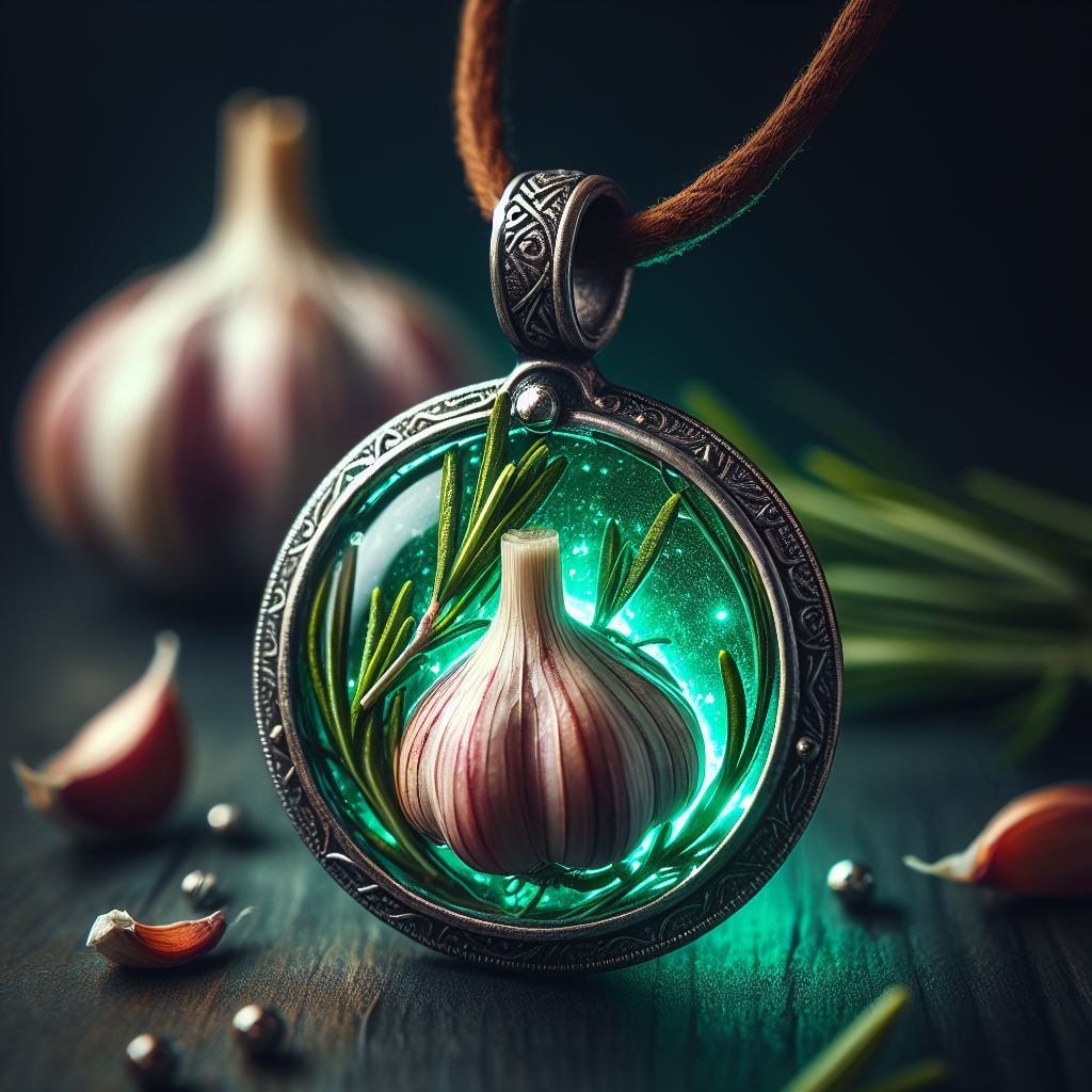 Amuleto con ajo y romero.