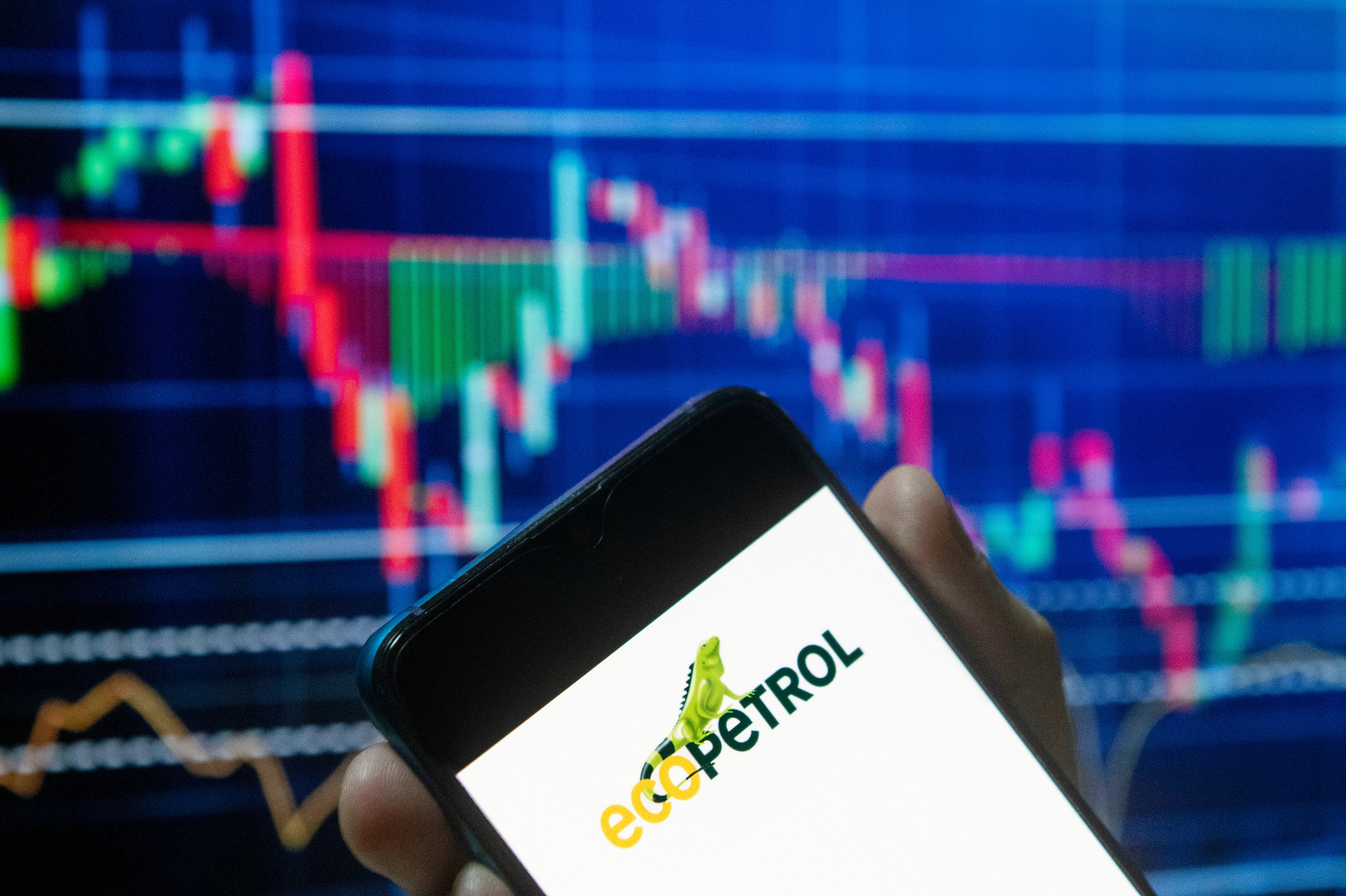 In this photo illustration an Ecopetrol logo seen displayed