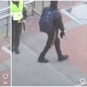 policía y vigilante de transmilenio se besan