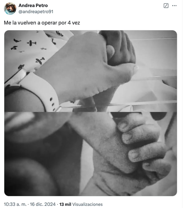 Mensaje en X de Andrea Petro.