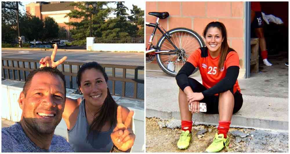 Venessa Córdoba junto a su padre, el exguardameta Óscar Córdoba.