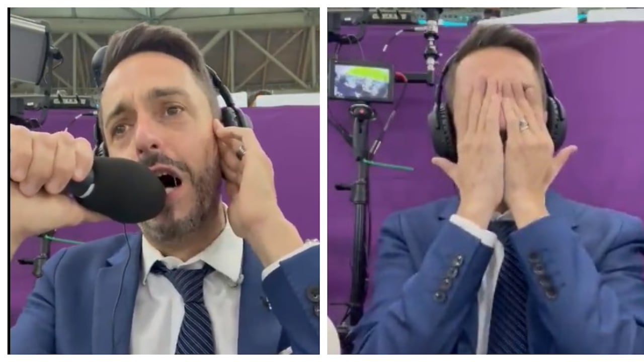 El narrador argentino Pablo Giralt se deshace en lágrimas tras la clasificación de la albiceleste a la final de Qatar 2022.