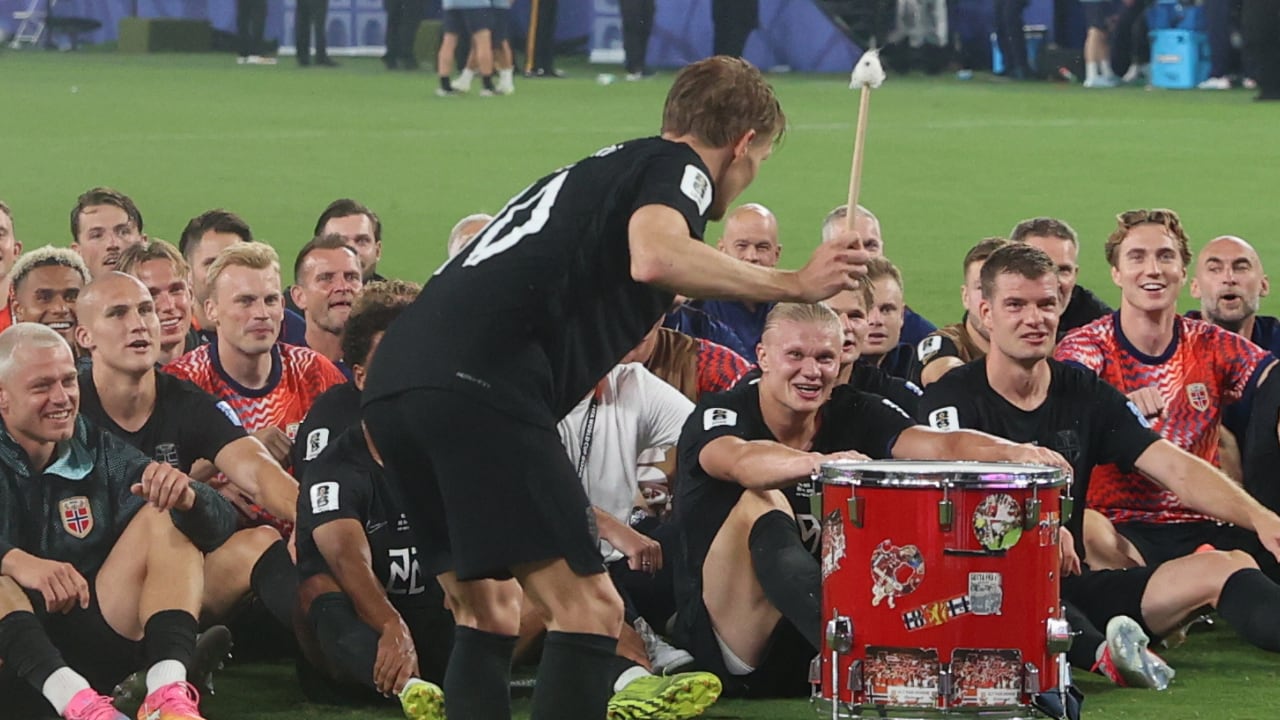 Noruega celebrando su clasificación a los dieciseisavos de final del Mundial 2026.