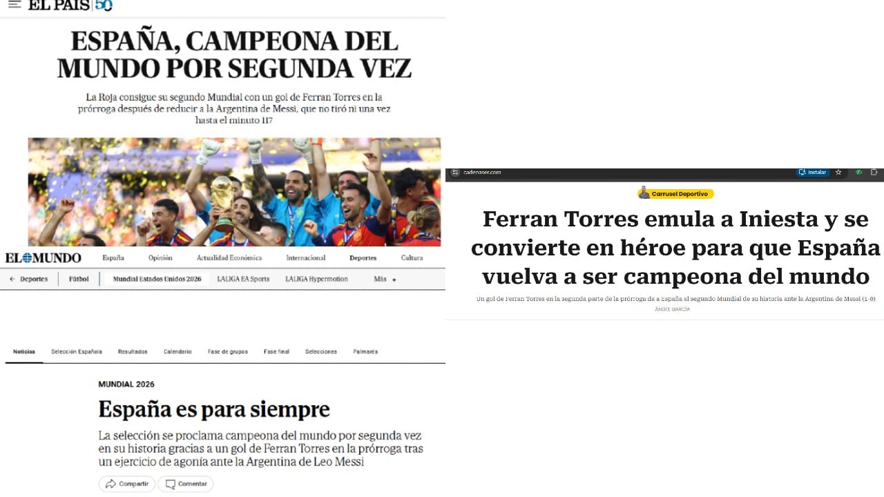 Titulares de medios españoles