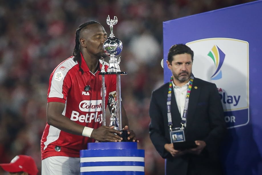 Bogotá. Enero 21 de 2026. Independiente Santa Fe enfrenta a Club Junior, por encuentro válido de la Super Liga BetPlay en el partido de vuelta, en el Estadio Nemesio Camacho El Campín. (Colprensa - Cristian Bayona).