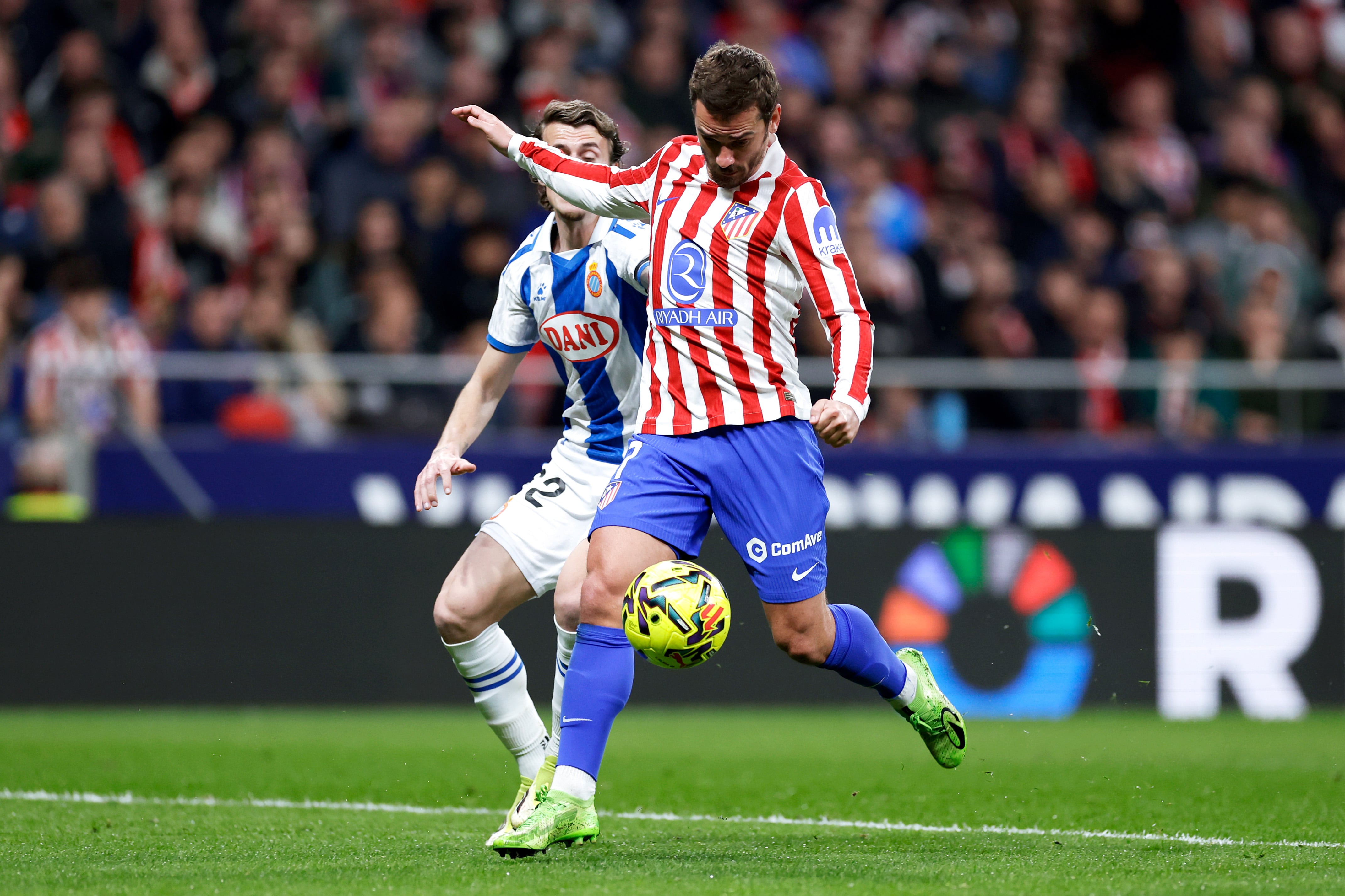 Antoine Griezmann en esta temporada 2025-2026 con Atlético de Madrid.