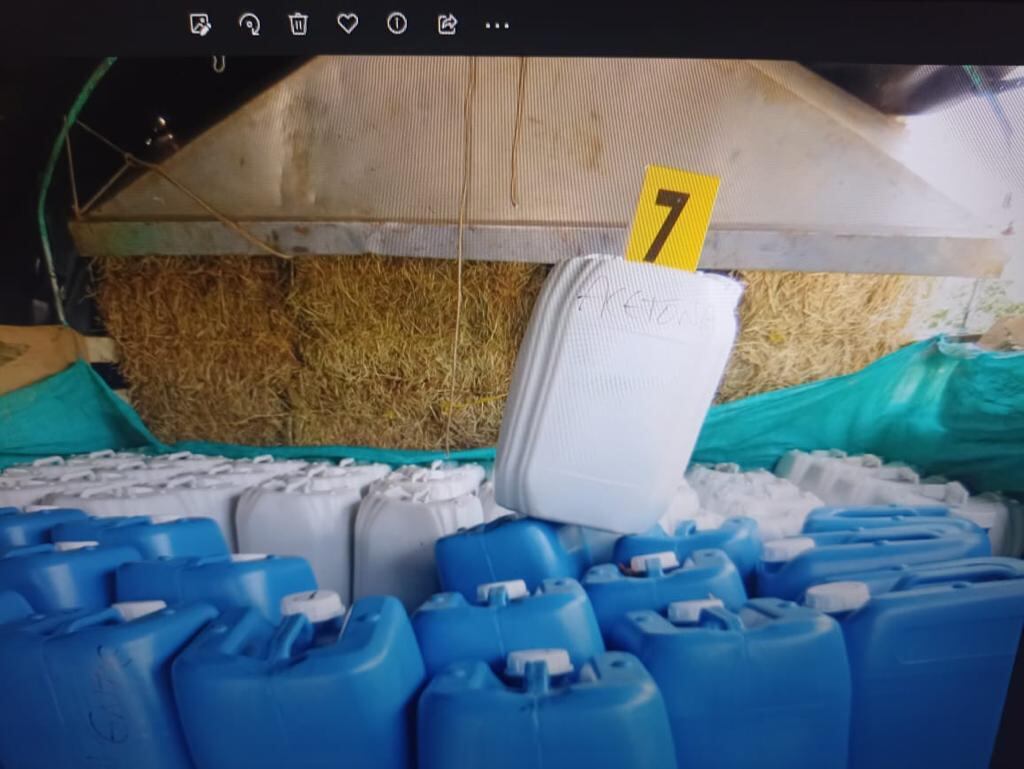 El material incautado tendría como finalidad procesar narcoticos