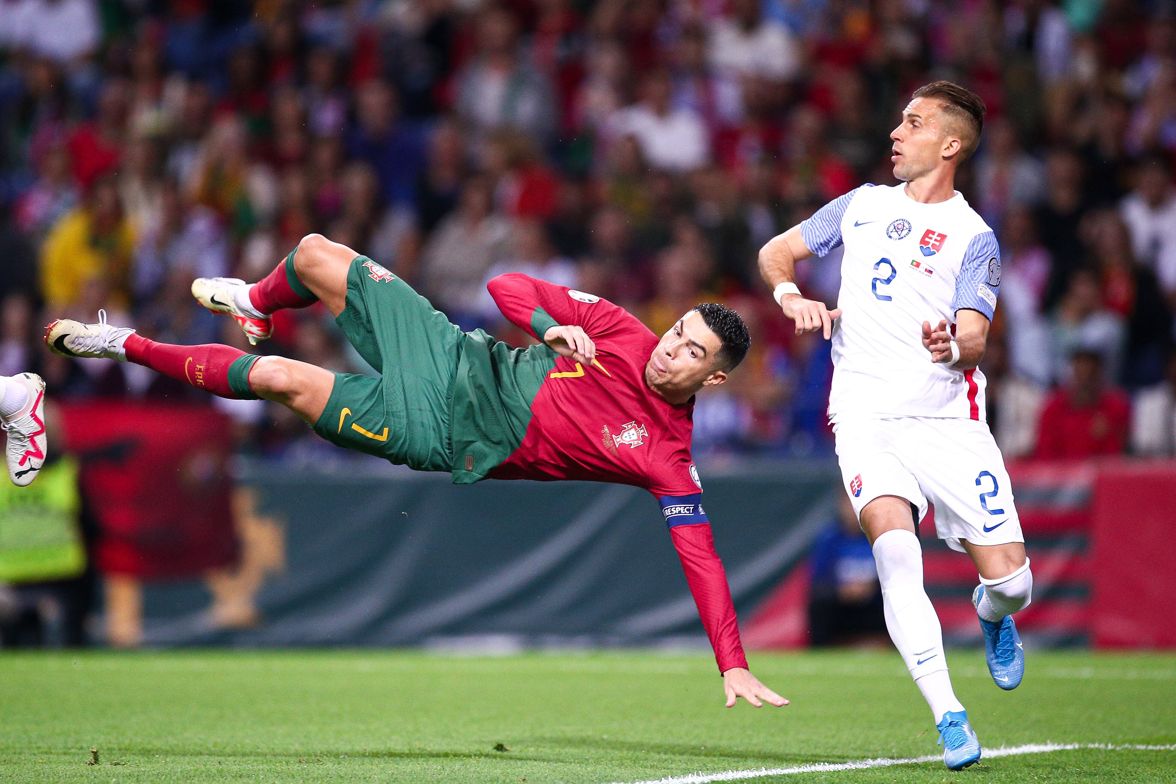 Cristiano Ronaldo brilló en el compromiso de Portugal vs. Eslovaquia