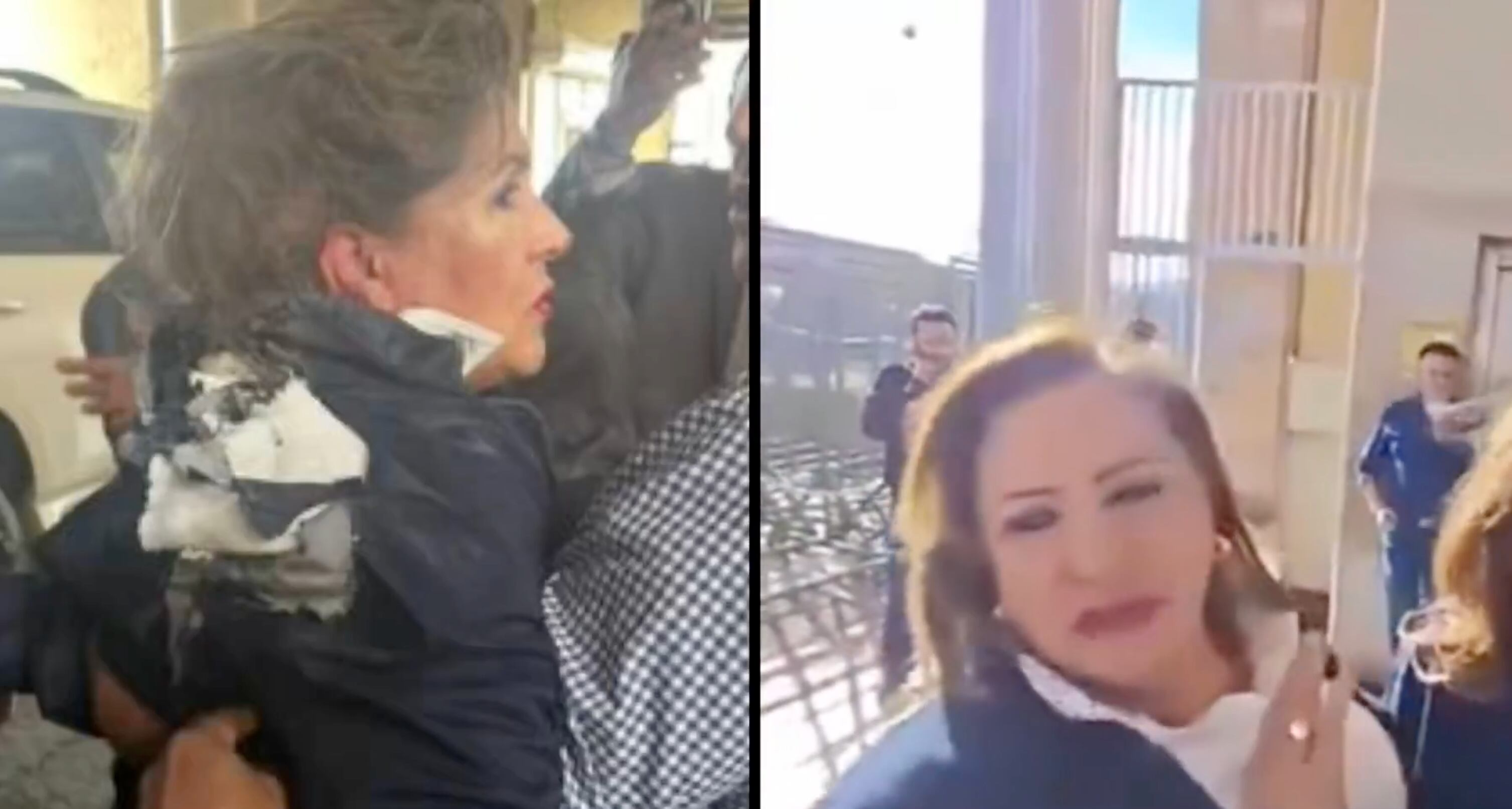 Gladis López fue atacada con un explosivo mientras hablaba con la prensa.