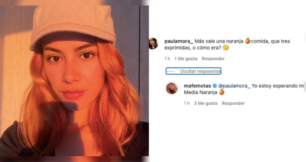 Comentario de María Fernanda Motas en Instagram