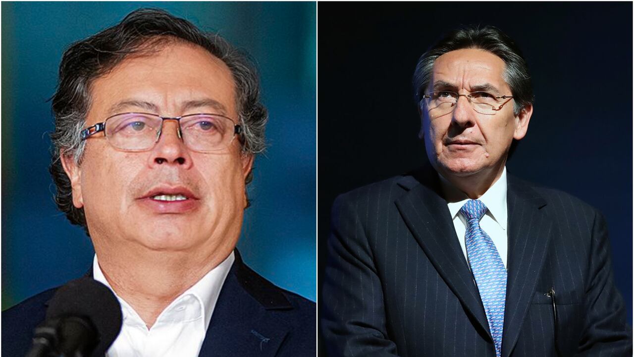 El presidente Gustavo Petro y el exfiscal Néstor Humberto Martínez.