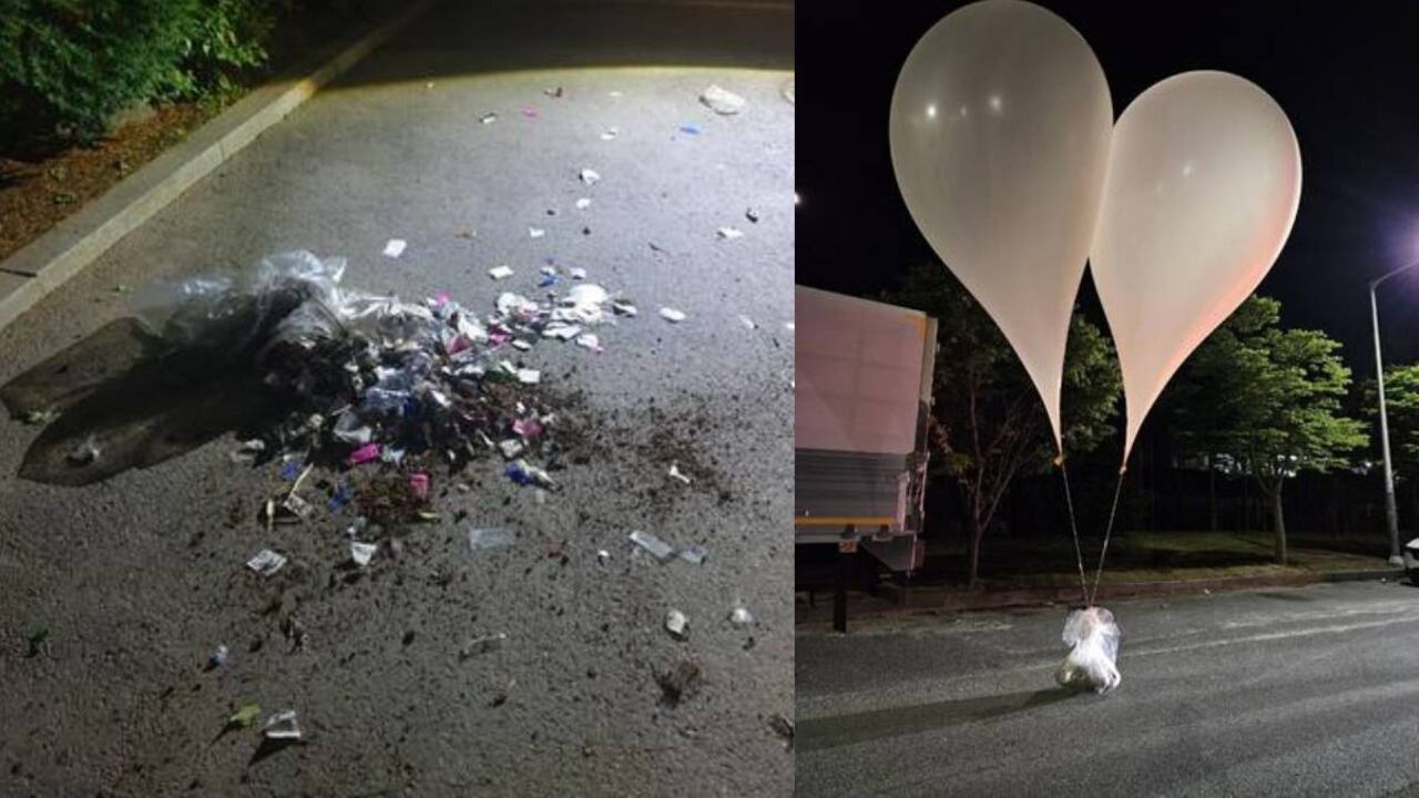 Habrían sido más de 150 globos que llegaron a Corea del Sur