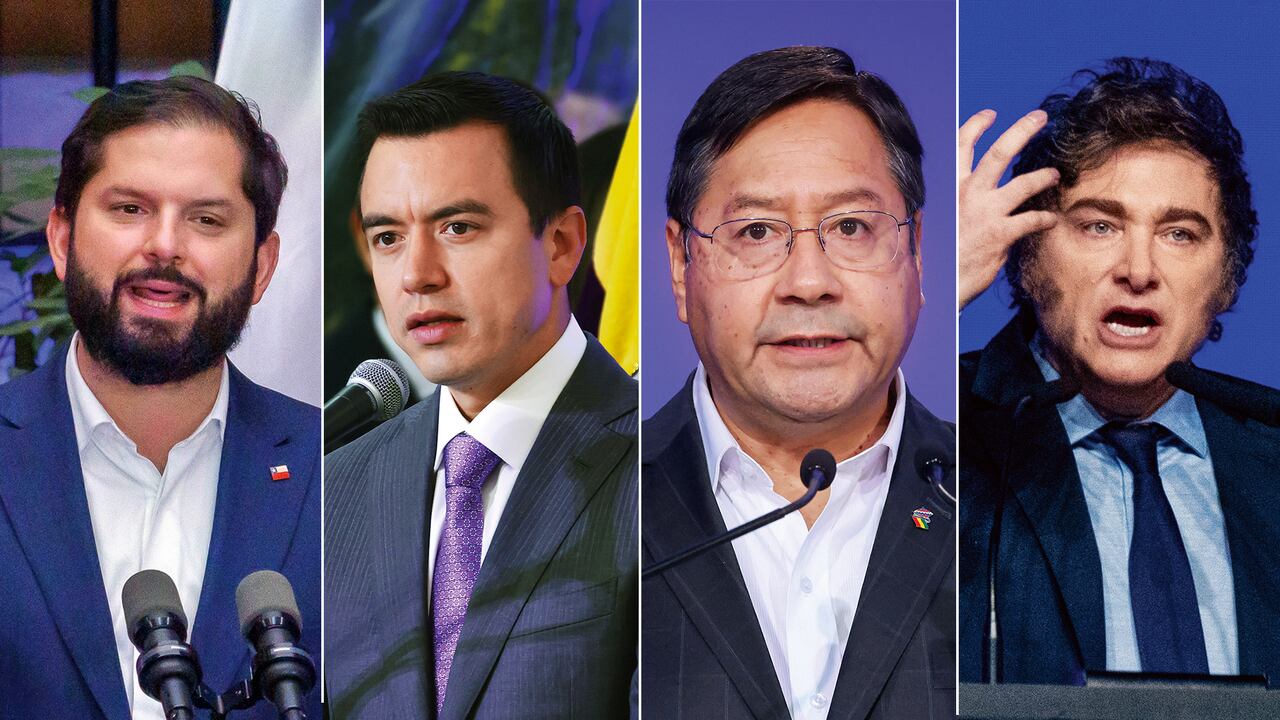 Gabriel Boric, Daniel Noboa, Luis Arce y Javier Milei.