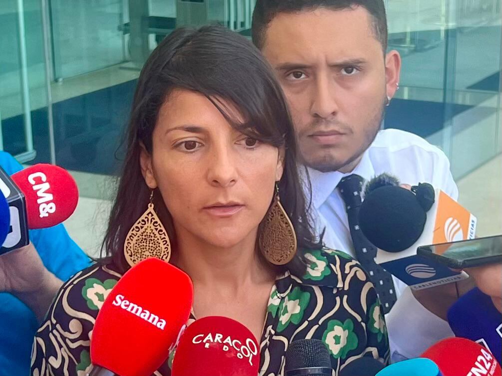 La ministra de Minas, Irene Vélez, en LIsboa (Portugal).