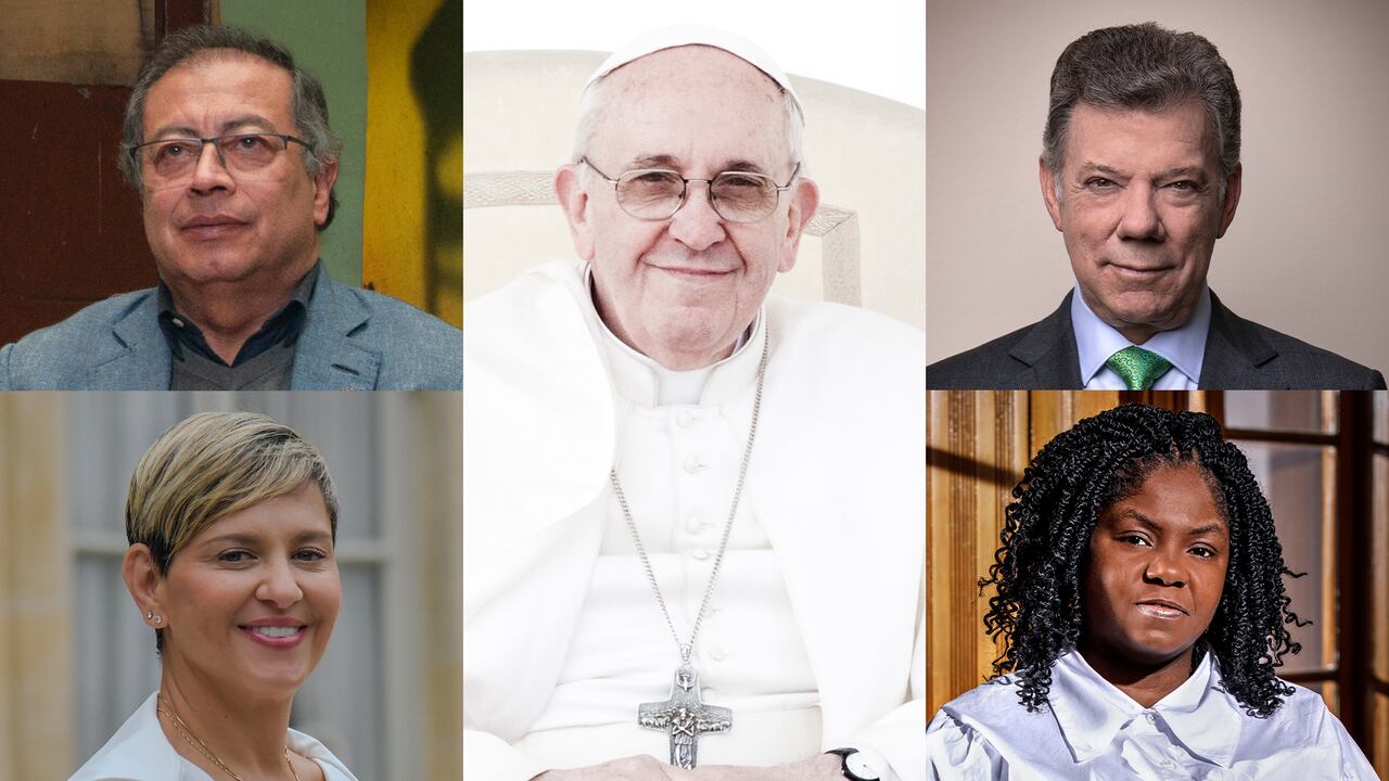 Papa Francisco, Gustavo Petro, Juan Manuel Santos, Francia Márquez, VERÓNICA ALCOCER