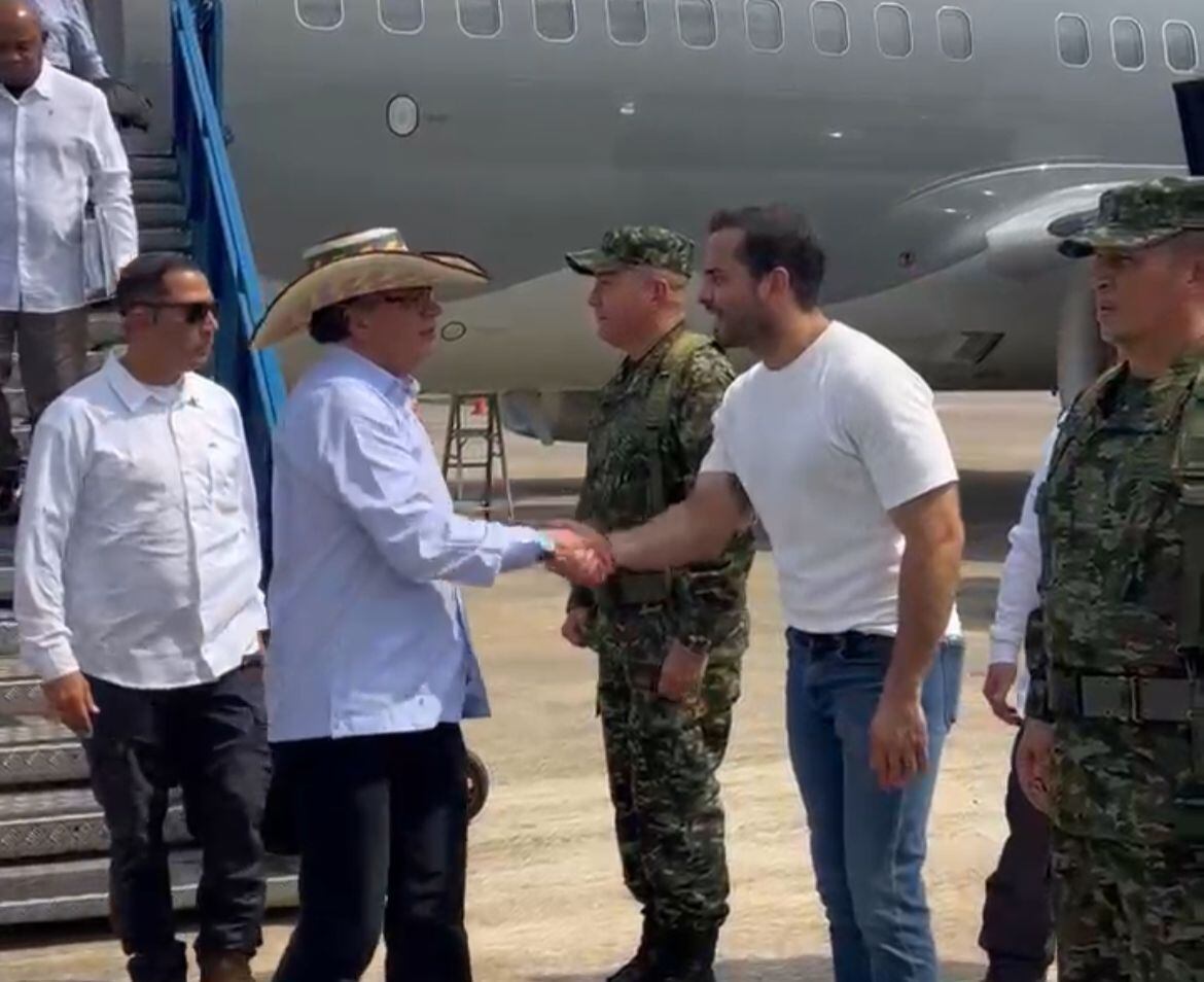 El presidente Gustavo Petro y el Gobernador de Córdoba, Erasmo Zuleta. 18 de marzo de 2024.