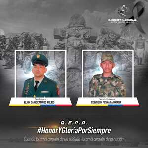 Los dos militares asesinados, según las Fuerzas Militares, por el Clan del Golfo en la Guajira.