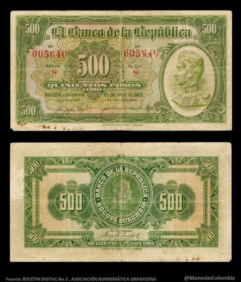Billete 500 Pesos Oro 1923.