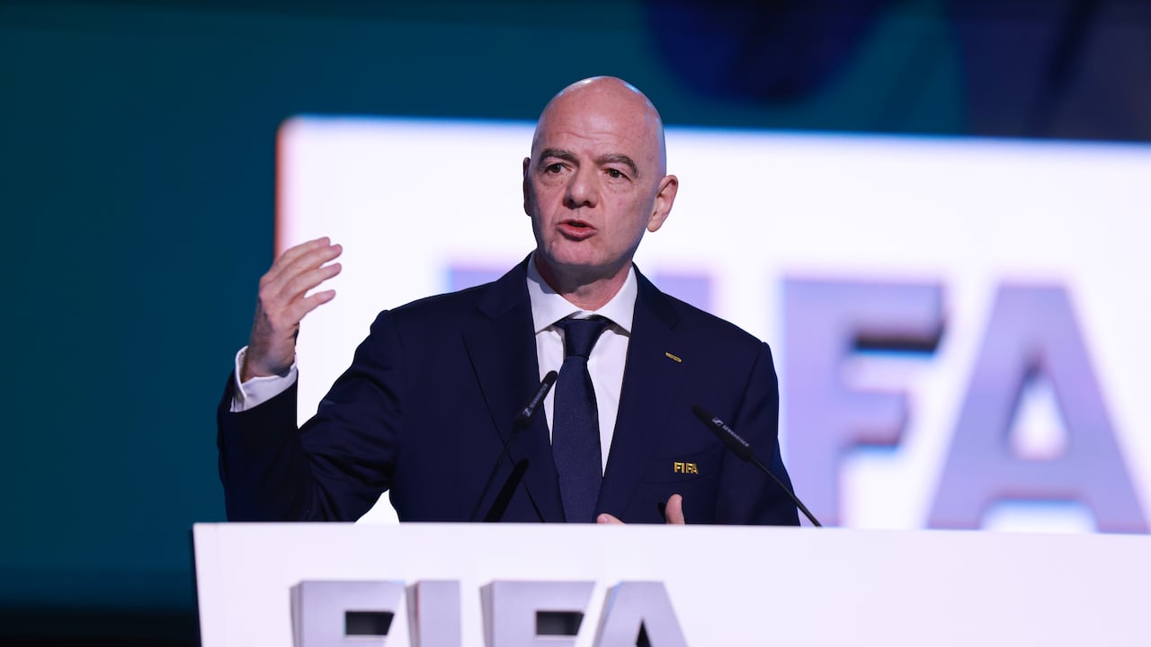 Gianni Infantino habla durante el Congreso de la FIFA.
