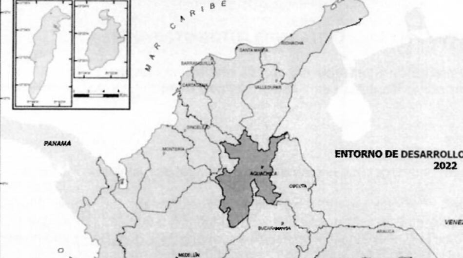 Posible división territorial del nuevo departamento de Colombia.