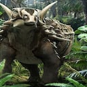 Reconstrucción de la vida del dinosaurio Struthiosaurus austriacus del Cretácico Superior de Austria.