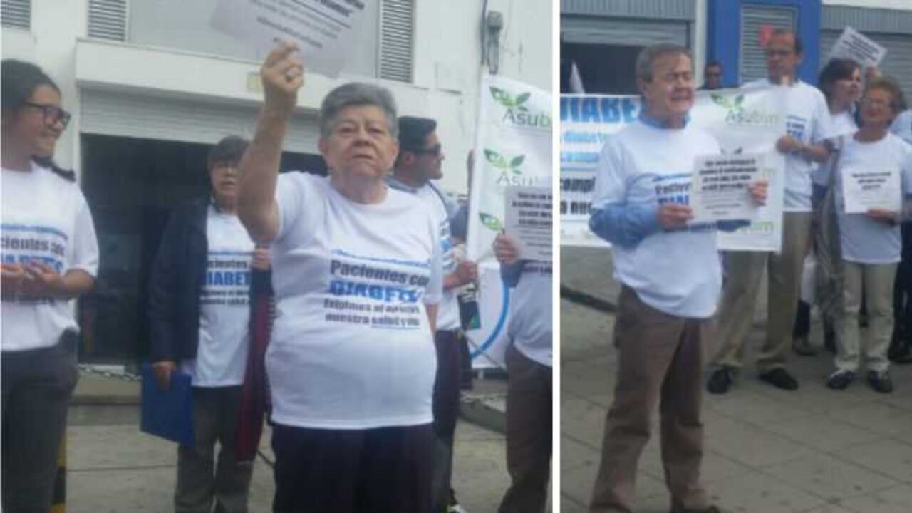Algunos de los manifestantes en Bogotá.