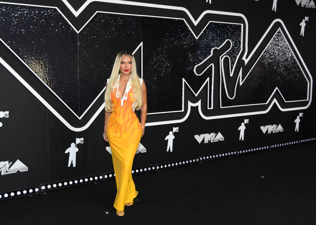 ELMONT, NEW YORK - SEPTEMBER 11: Karol G attends the 2024 MTV Video Music Awards at UBS Arena on September 11, 2024 in Elmont, New York. (Photo by Noam Galai/Getty Images for MTV)