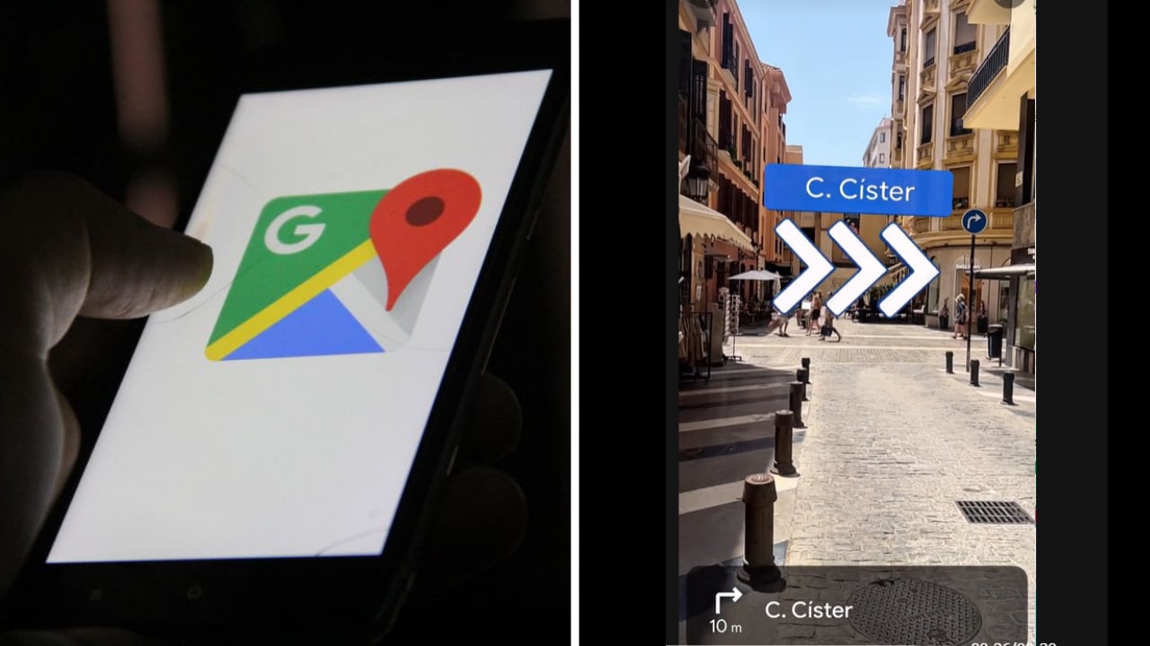 Una función de Google Maps proyecta flechas y avisos en tiempo real sobre el entorno.