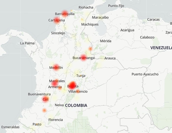 Ciudades afectadas por la caída.