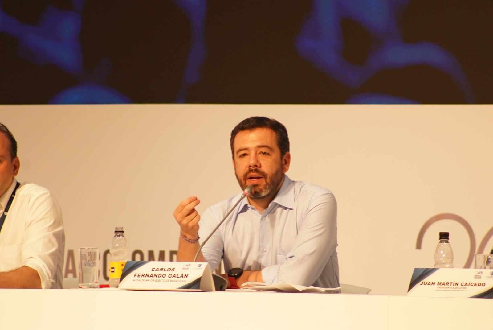El alcalde electo de Bogotá, Carlos Fernando Galán, desde el Congreso Nacional de Infraestructura en Cartagena.
