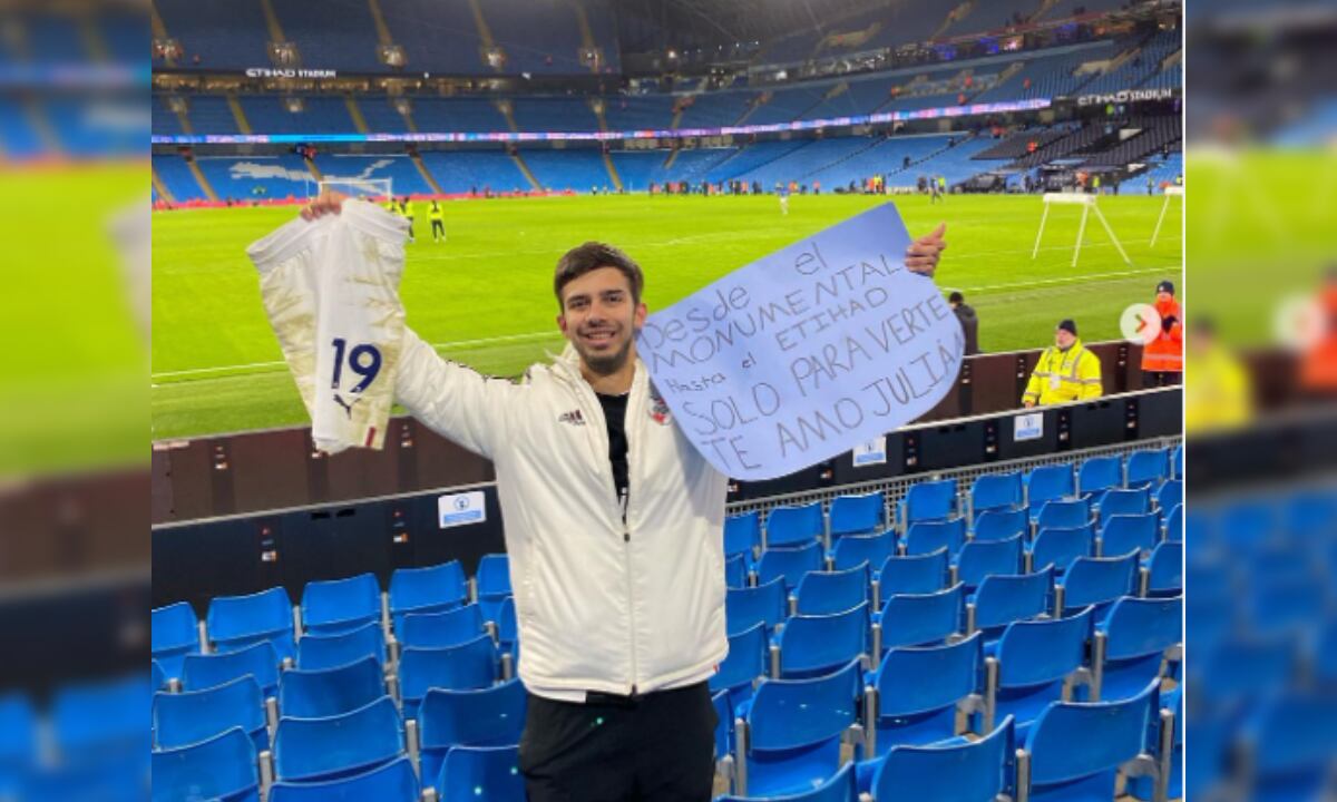 Hincha pantaloneta Julián Álvarez. Foto: Instagram tito_gradin