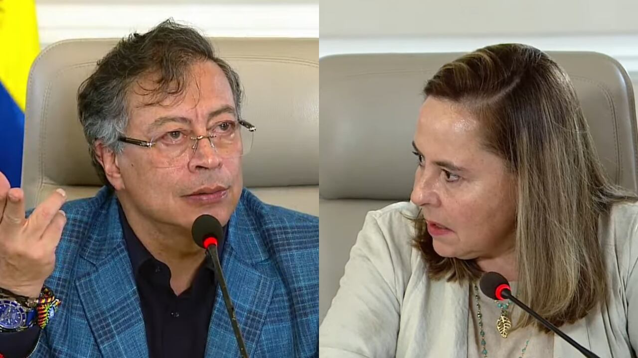 Gustavo Petro y ministra de Vivienda, Helga Rivas.