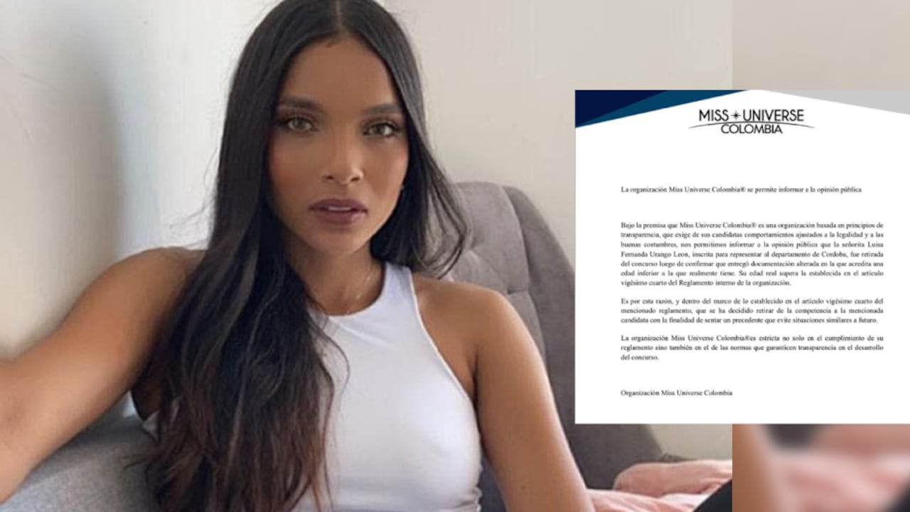 Luisa Fernanda Urango León, candidata expulsada de Miss Universe Colombia