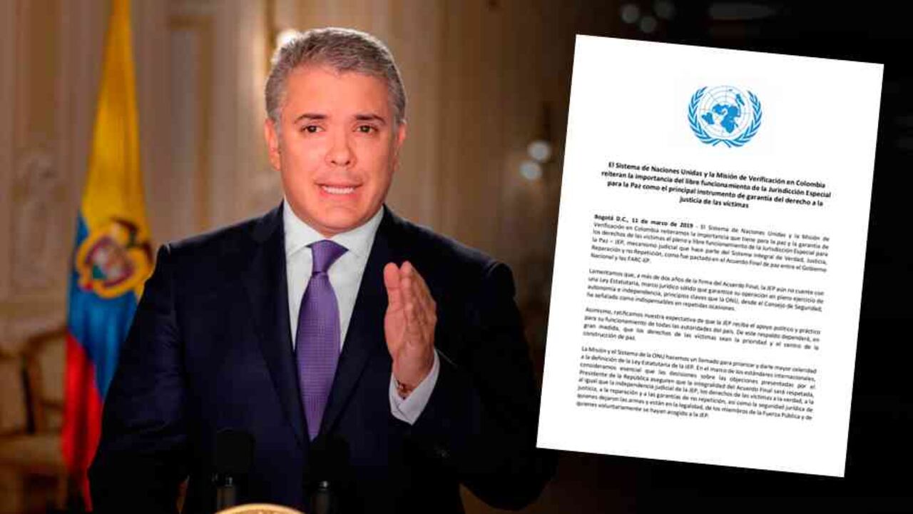 "Ratificamos nuestra expectativa de que la JEP reciba el apoyo político y práctico para su funcionamiento de todas las autoridades del país", aseguró la Misión de la ONU en su comunicado.