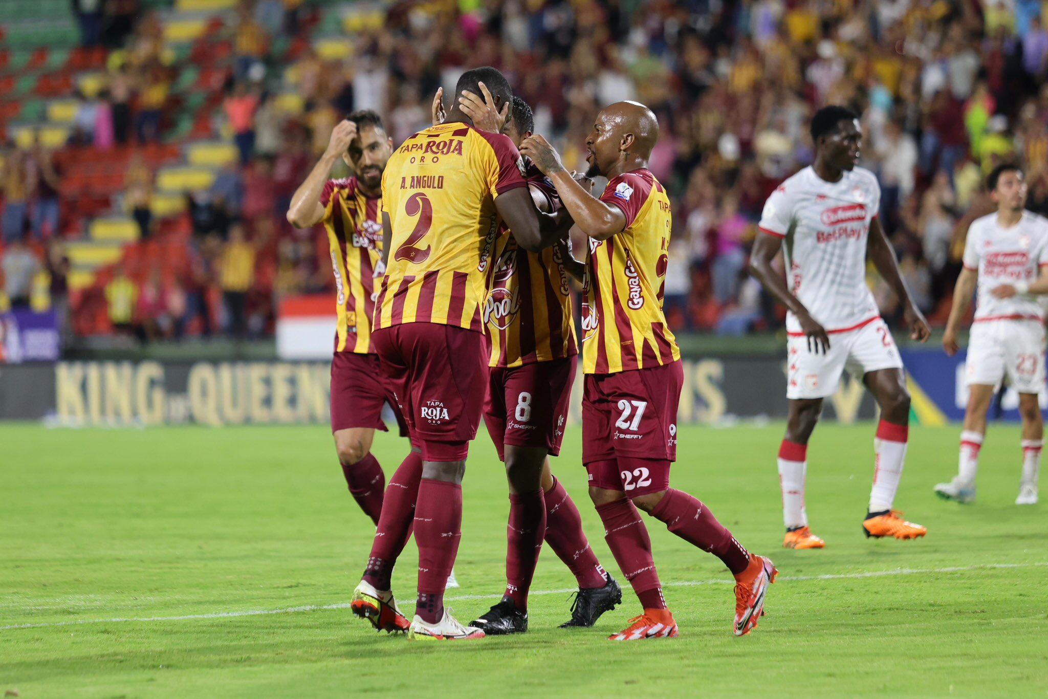 Deportes Tolima festeja una victoria en la Liga Betplay