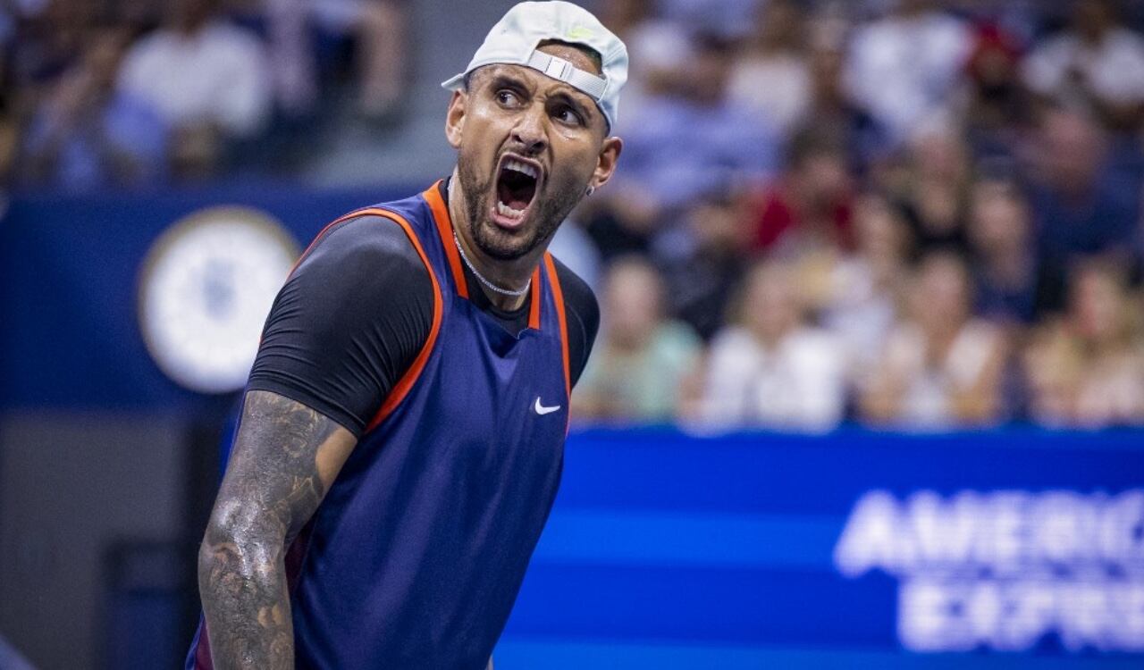 Nick Kyrgios celebra su victoria ante Medveded en el US Open 2022
