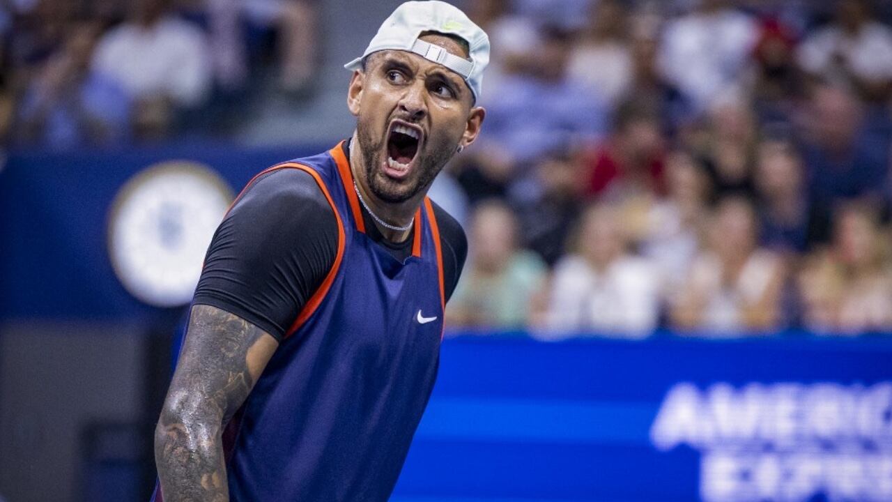 Nick Kyrgios celebra su victoria ante Medveded en el US Open 2022