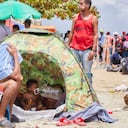 Migrantes en Necoclí, Antioquia.
