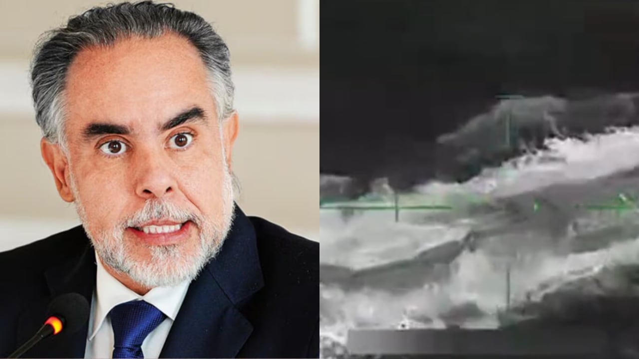 Armando Benedetti, ministro del Interior, y submarino bombardeado por Estados Unidos.