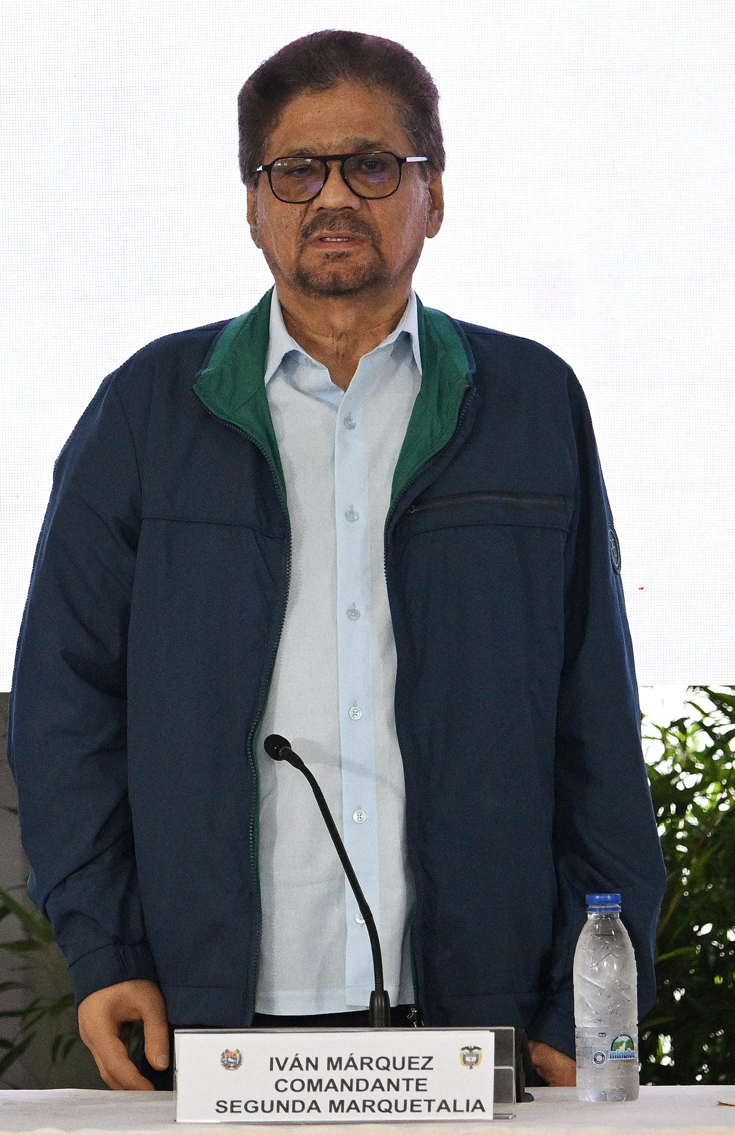 El disidente de la Segunda Marquetalia , Iván Márquez, participa en la inauguración de los diálogos de paz con el Gobierno colombiano en Caracas, Venezuela. (Photo by Federico PARRA / AFP)