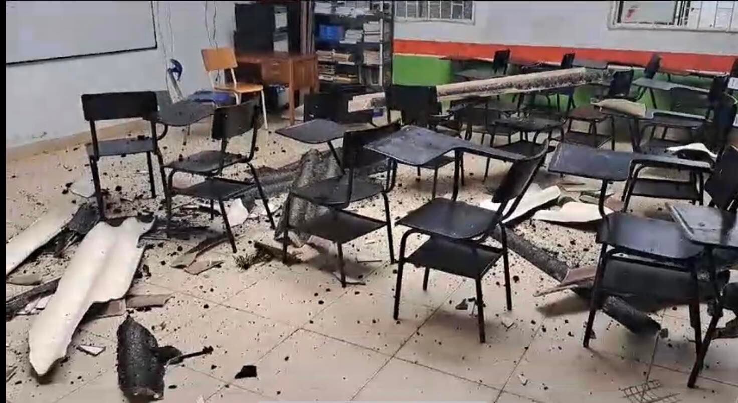 Imágenes de la institución educativa afectada.