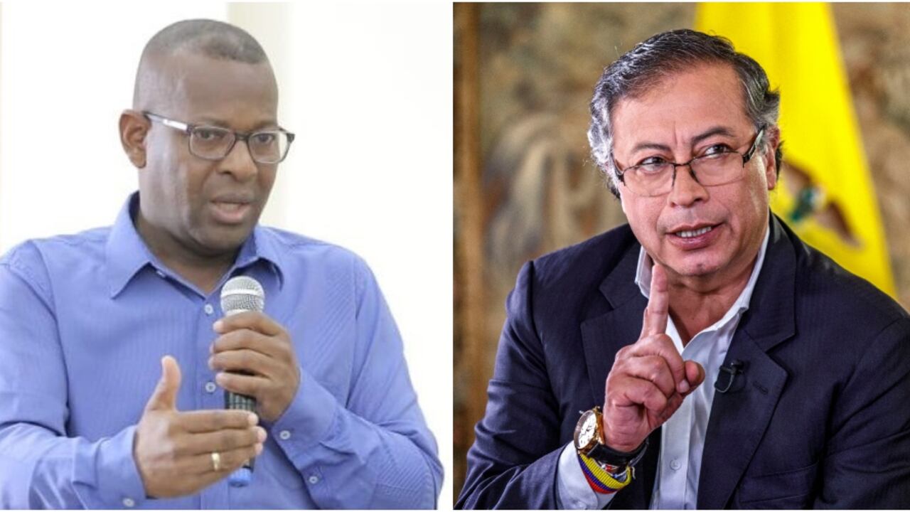 El gobernador del Cauca, Elías Larrahondo, y el presidente Gustavo Petro.