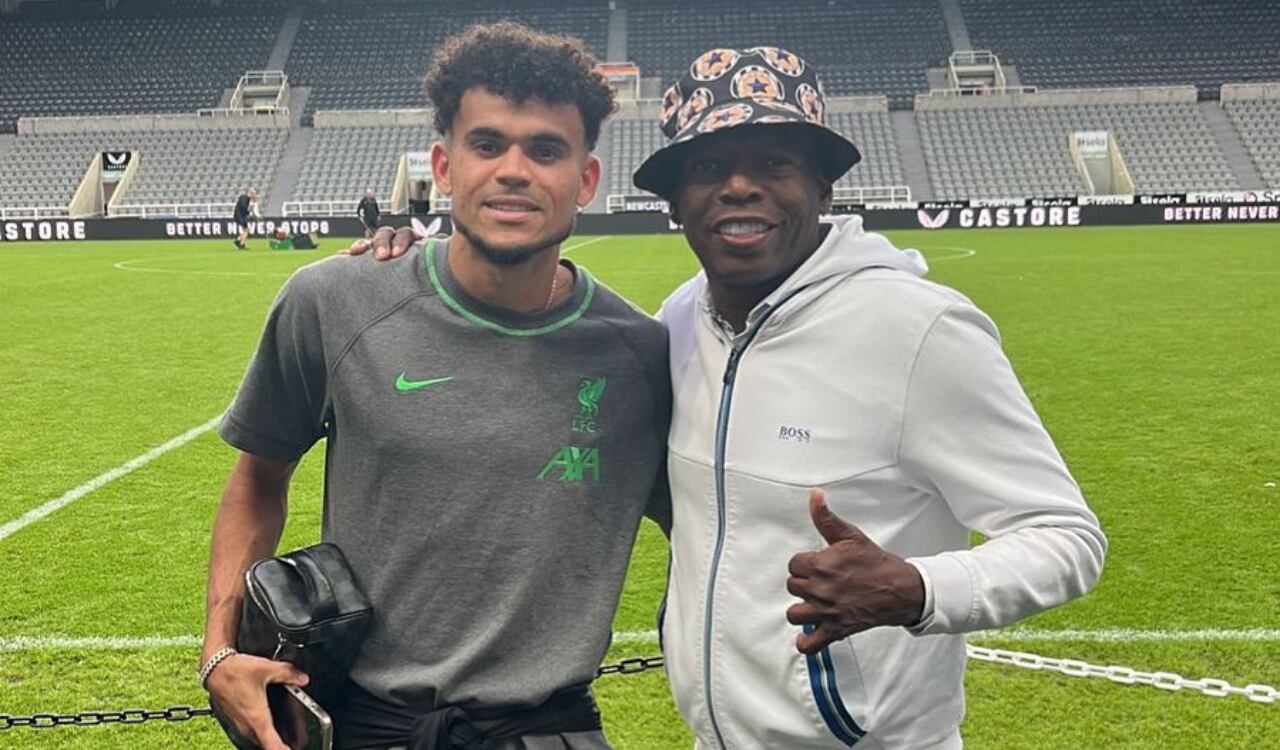 Faustino Asprilla y Luis Díaz posaron en foto juntos